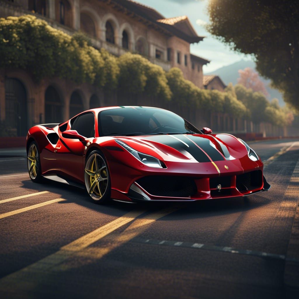 Ferrari 488 Pista - AI Generated Artwork - NightCafe Creator