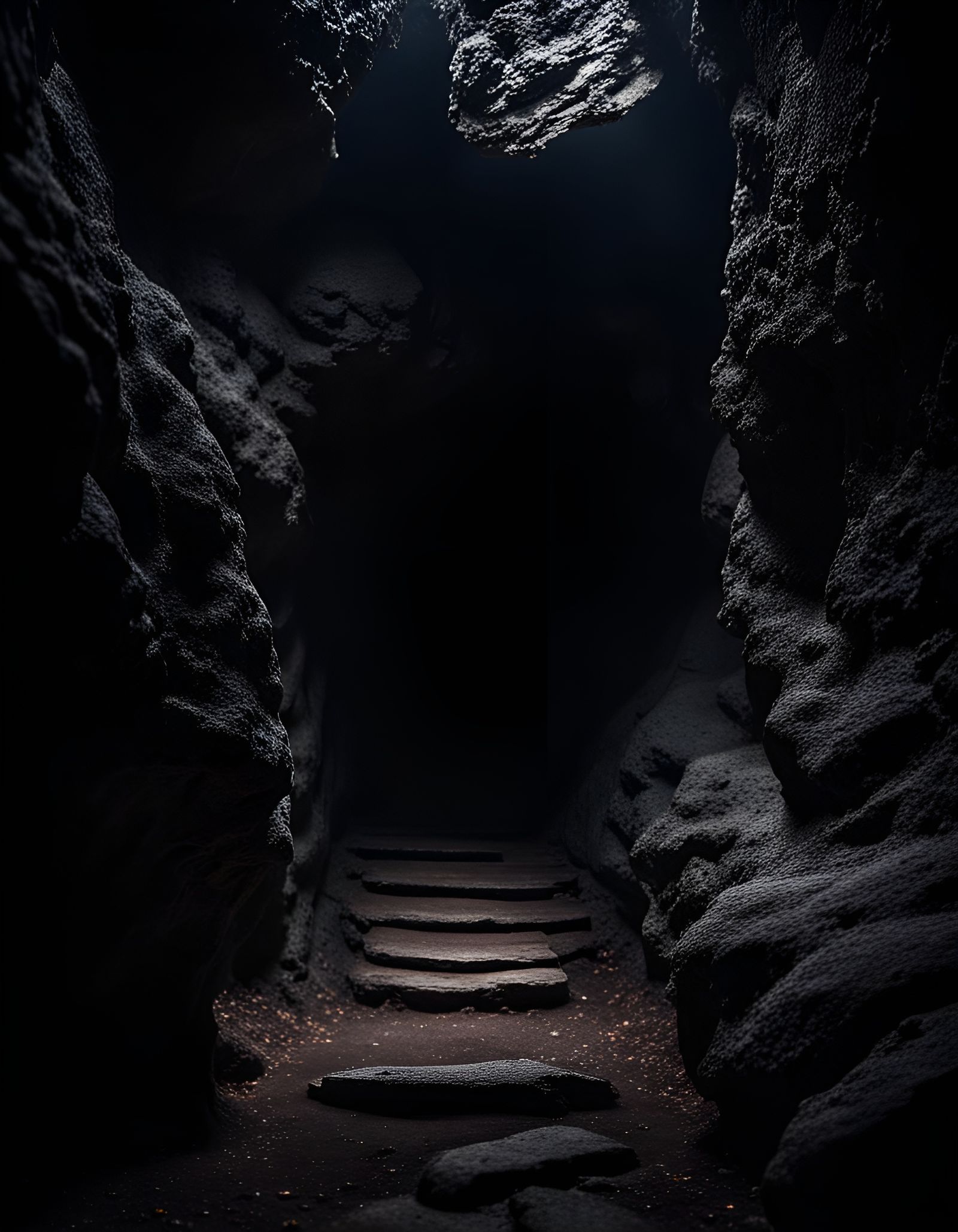 Entrance into a Dark cave, mysterious, spooky, dark, empty, ...