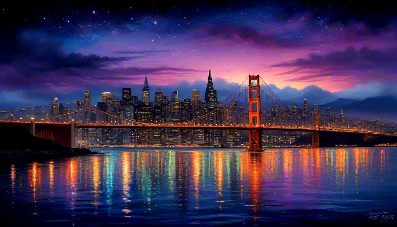 San Francisco skyline at night - 8  by @mvm7