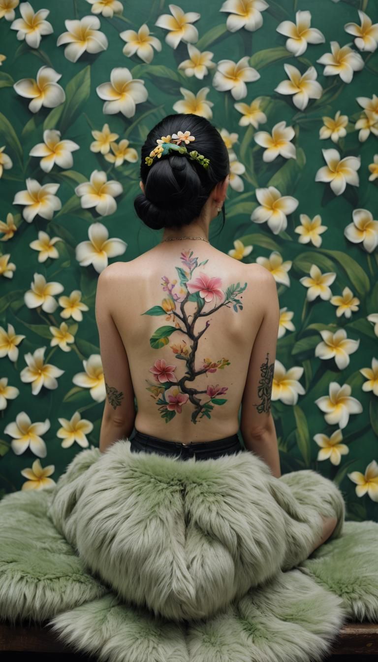 The girl with frangipani tattoo