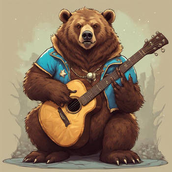 Elvis bear with guitar