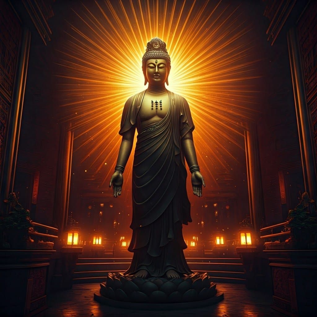 Bodhisattva in Mystical Realm: Digital Matte Painting