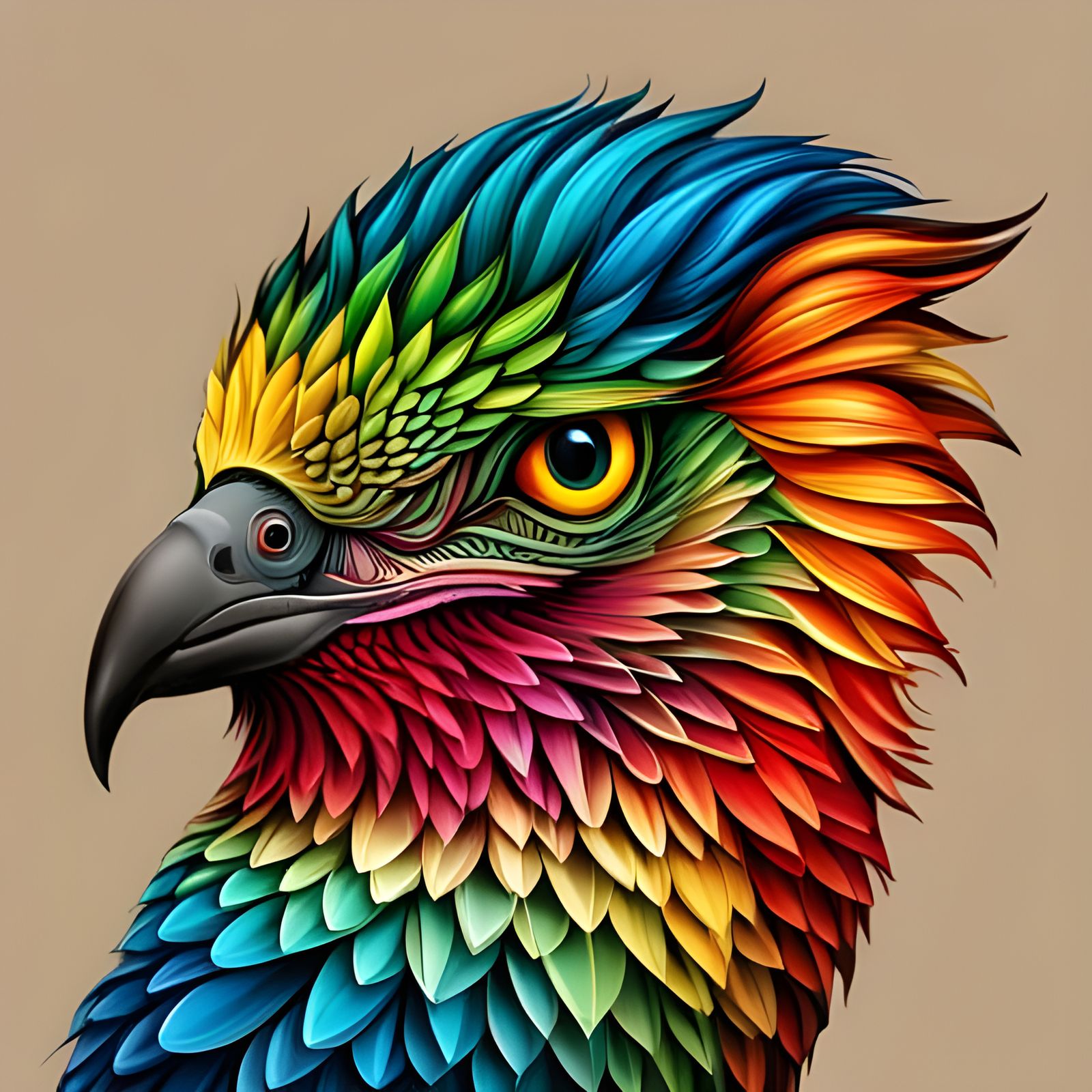 Colourful bird  by @Laevos