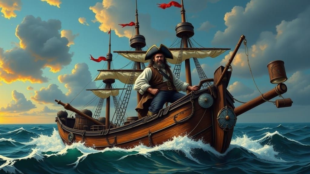  <lora:Pirate:1.0>"Pirates on Ship"