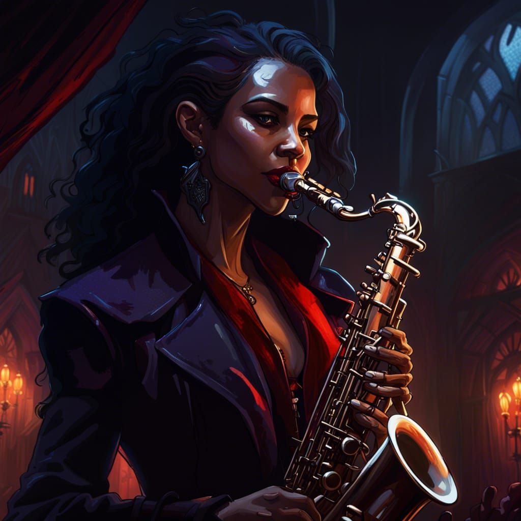 Vampire jazz musician   by @Hooded