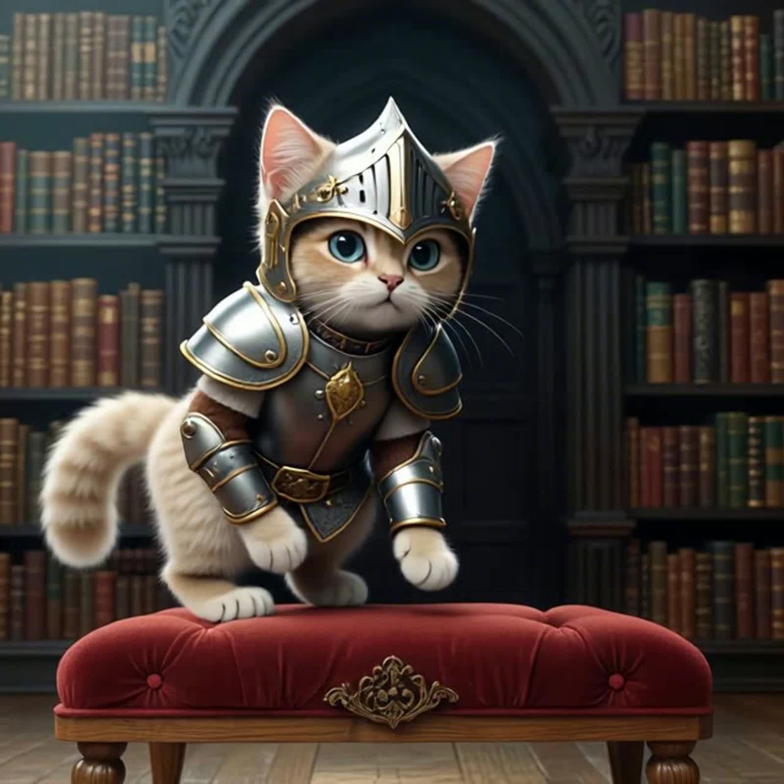 Sir Fluffy Guards the Royal Library