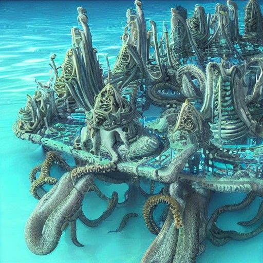 Underwater city for octopi - AI Generated Artwork - NightCafe Creator