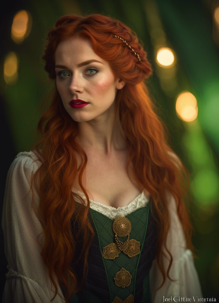 Aoife an Irish woman with green eyes and red hair. - AI Generated ...