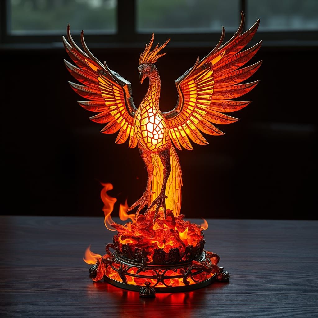Phoenix rising from the glowing Ashes  by @Nika