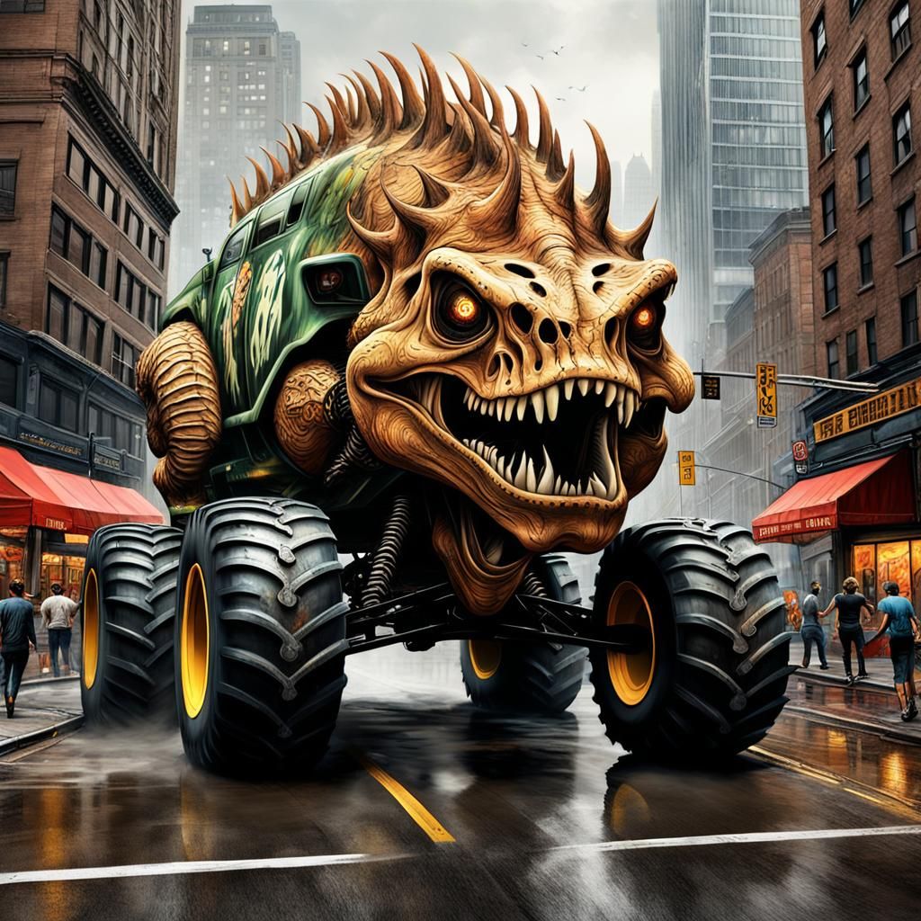 Huge monster truck - AI Generated Artwork - NightCafe Creator