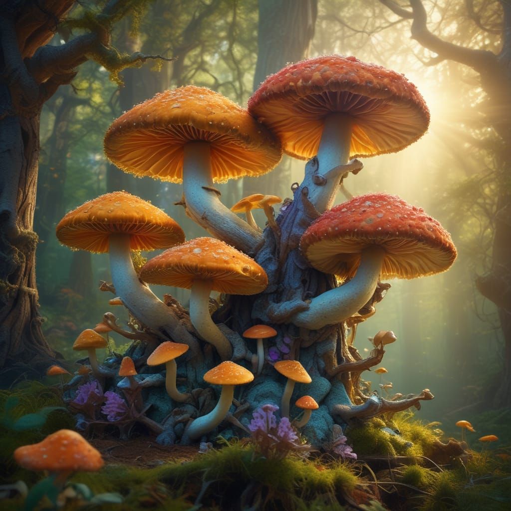 Group of mushrooms