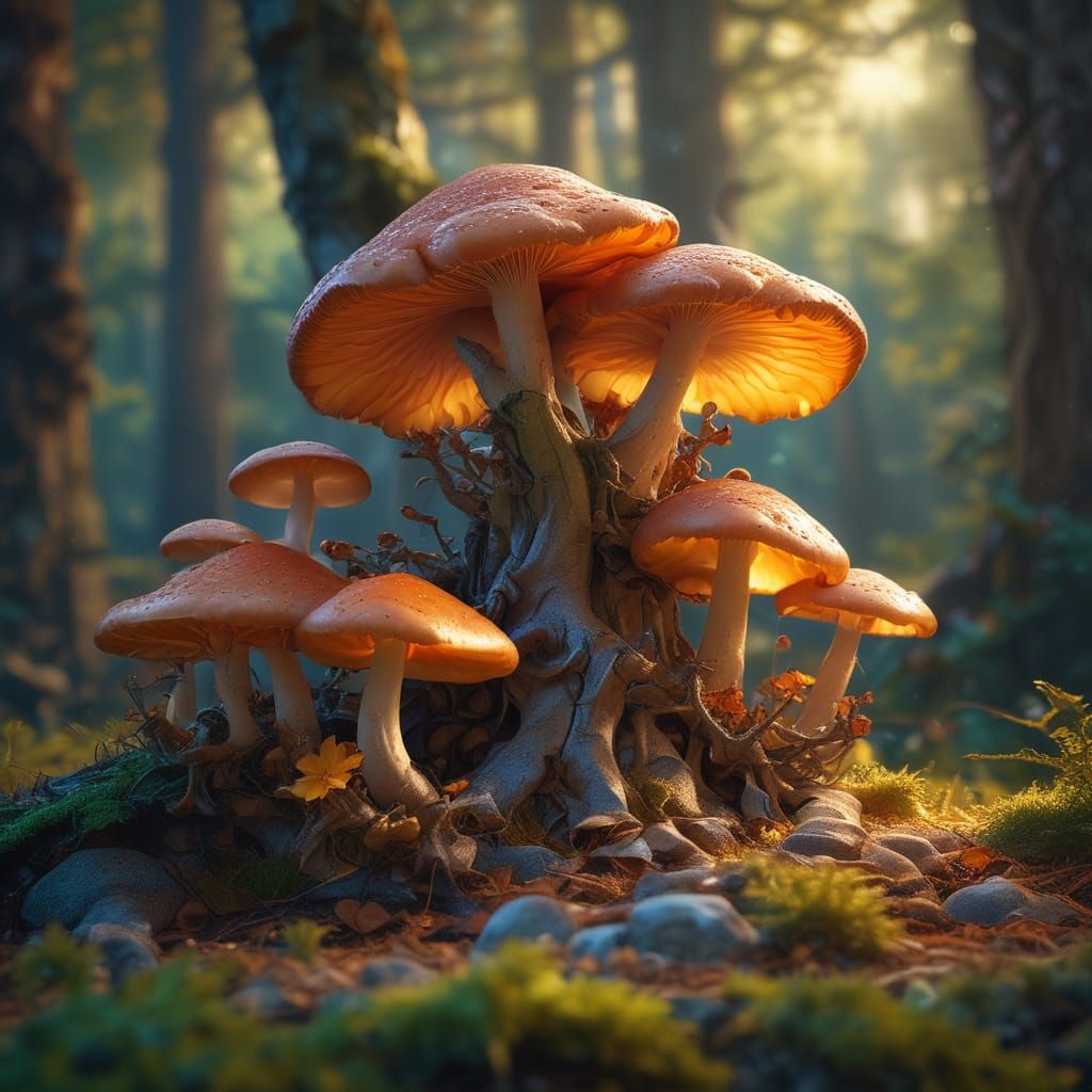 Group of mushrooms