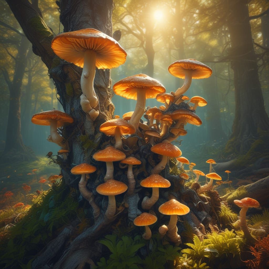 Group of mushrooms
