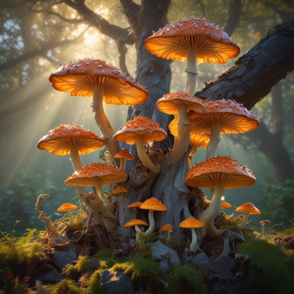 Group of mushrooms