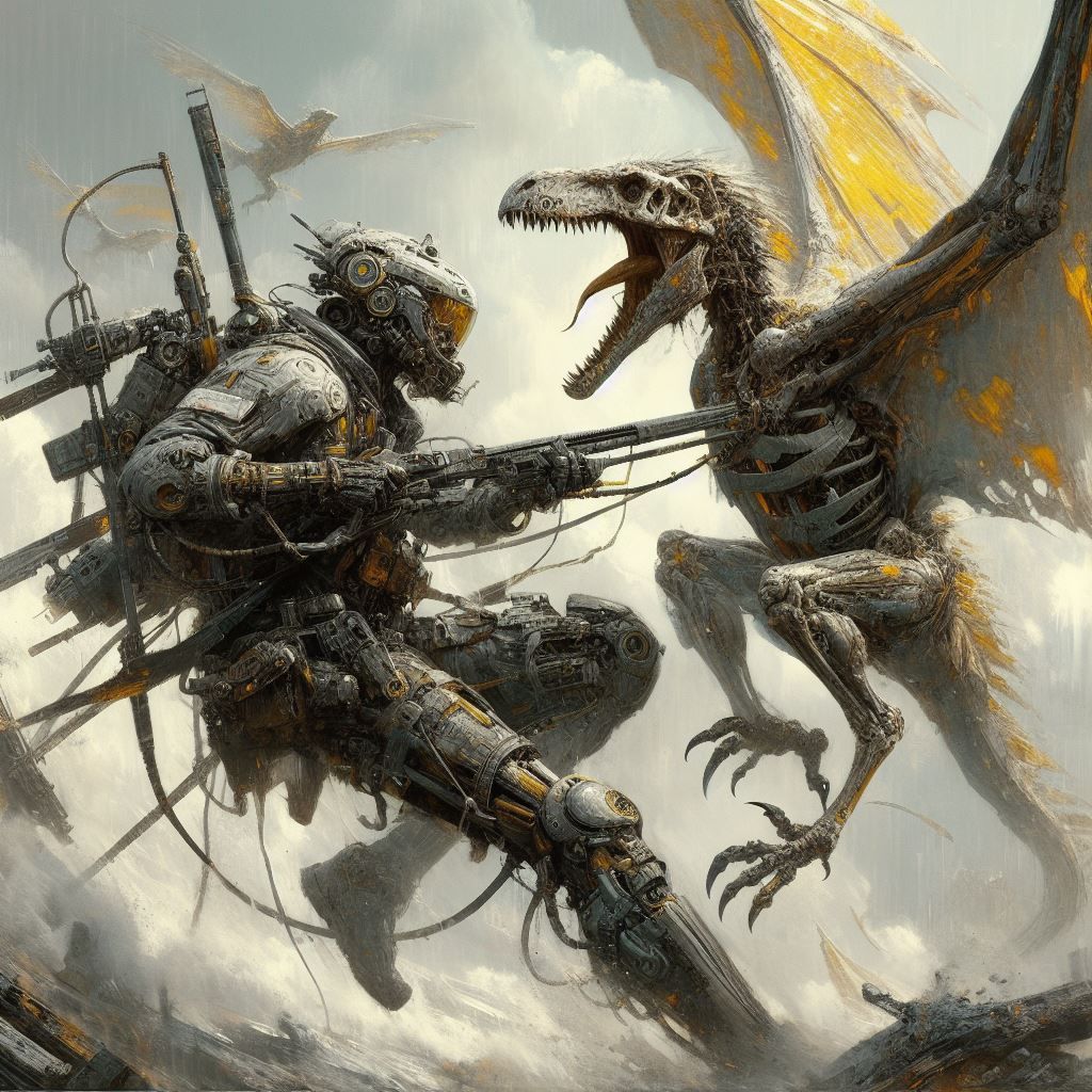 Pterodactyl-Cyborg Warriors attack