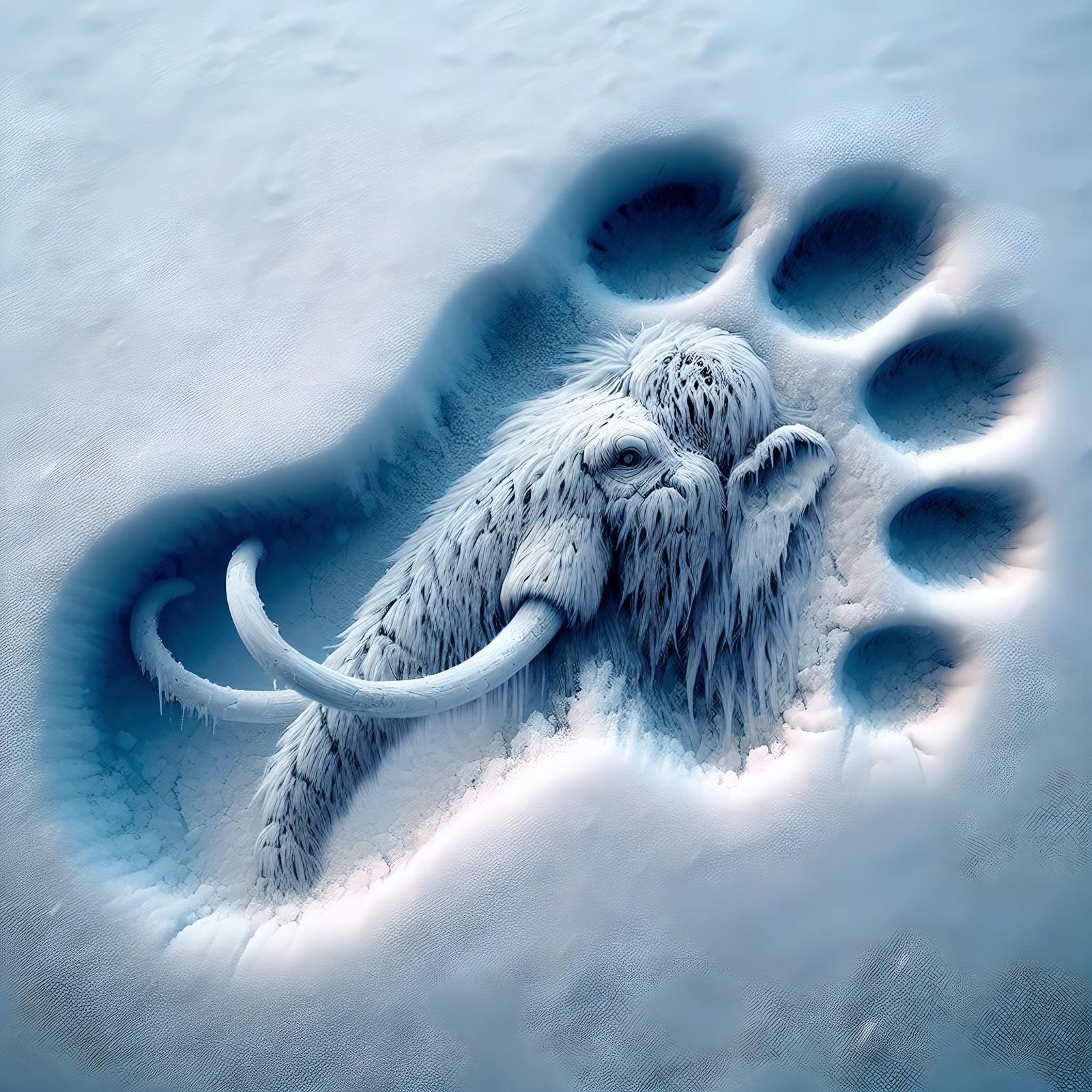 Echoes of the Ice Age: Mammoth Footprints in the Snow