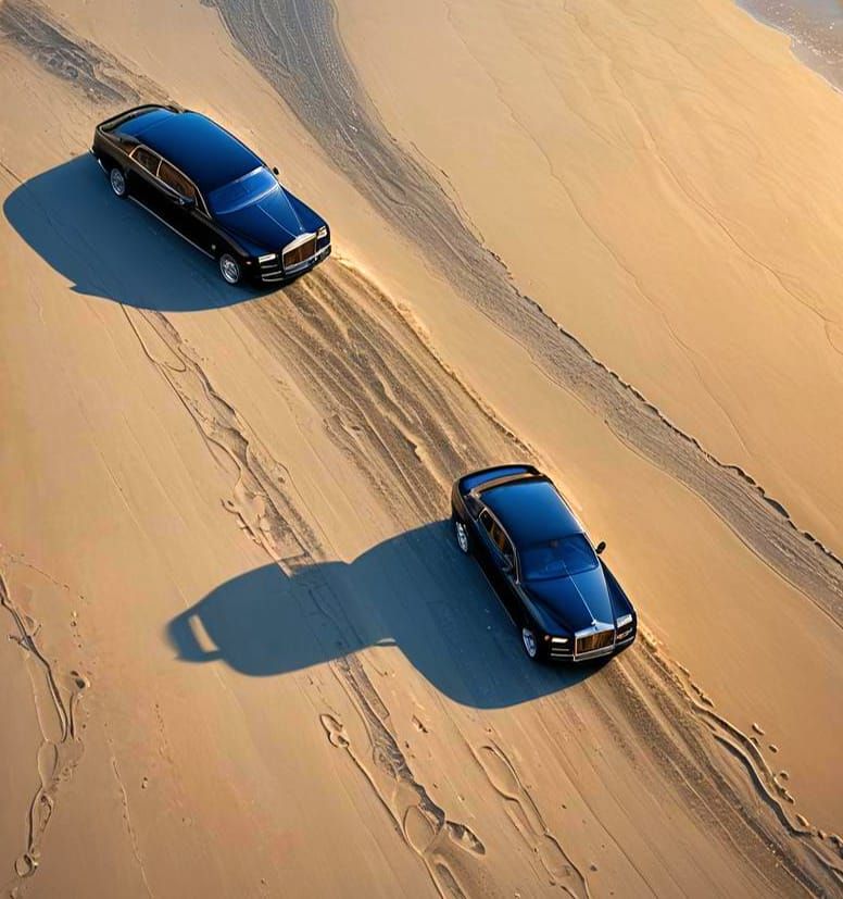 Rolls Royce Drifting on a Magical Beach