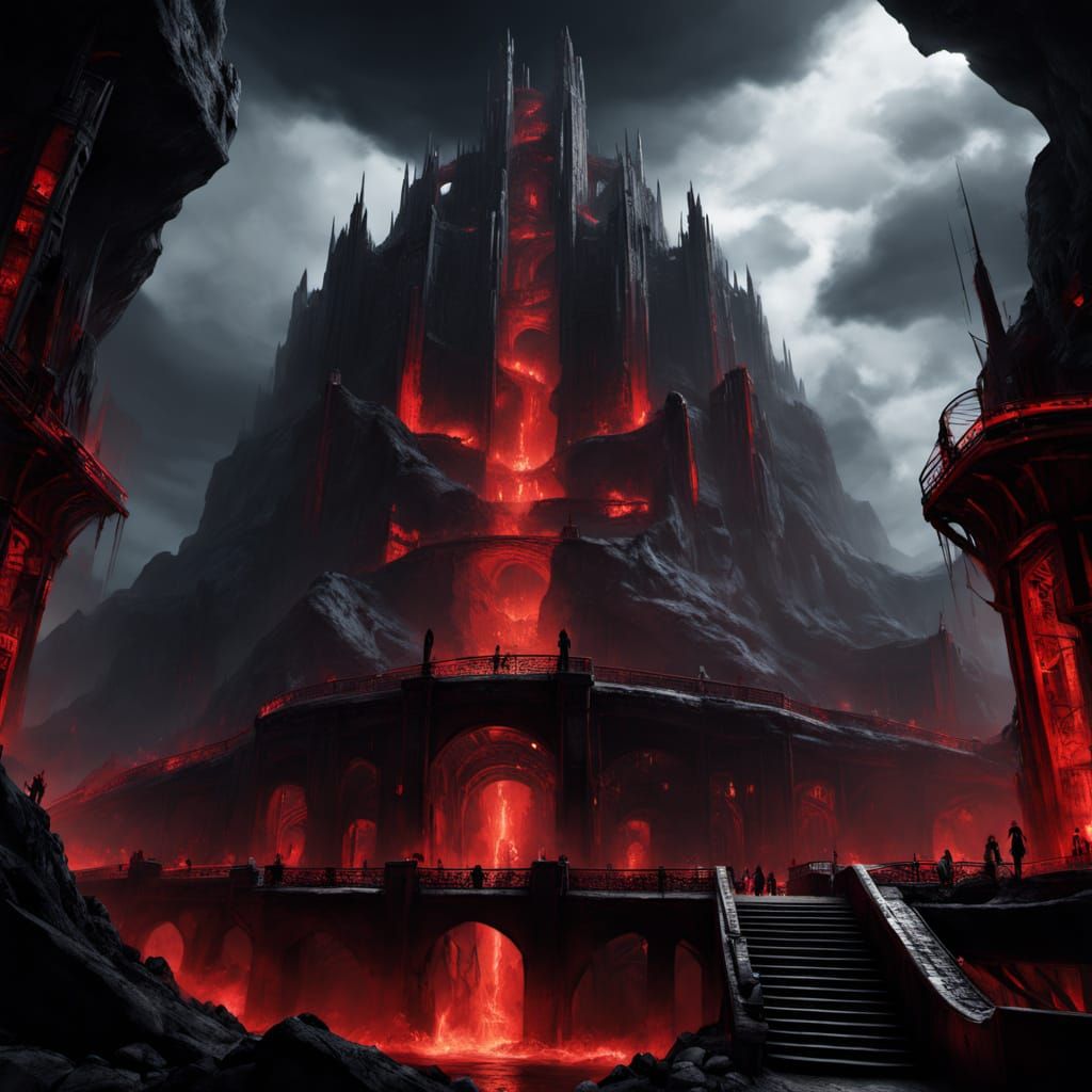 Villian Hideout in a Jagged Mountainside