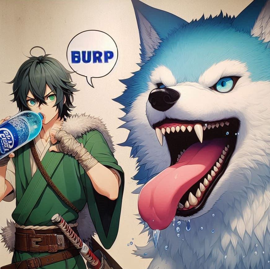 Fel, you love soda so much that you didn't mind being drawn in another anime style