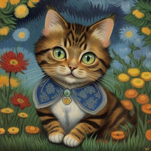 Louis Wain Cat in the style of Vincent Van Gogh (DreamShaper v8) - AI ...