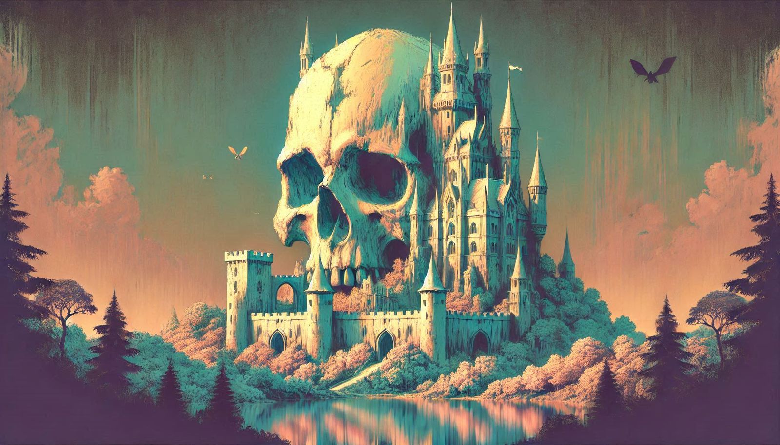 Skull Castel in Pastels