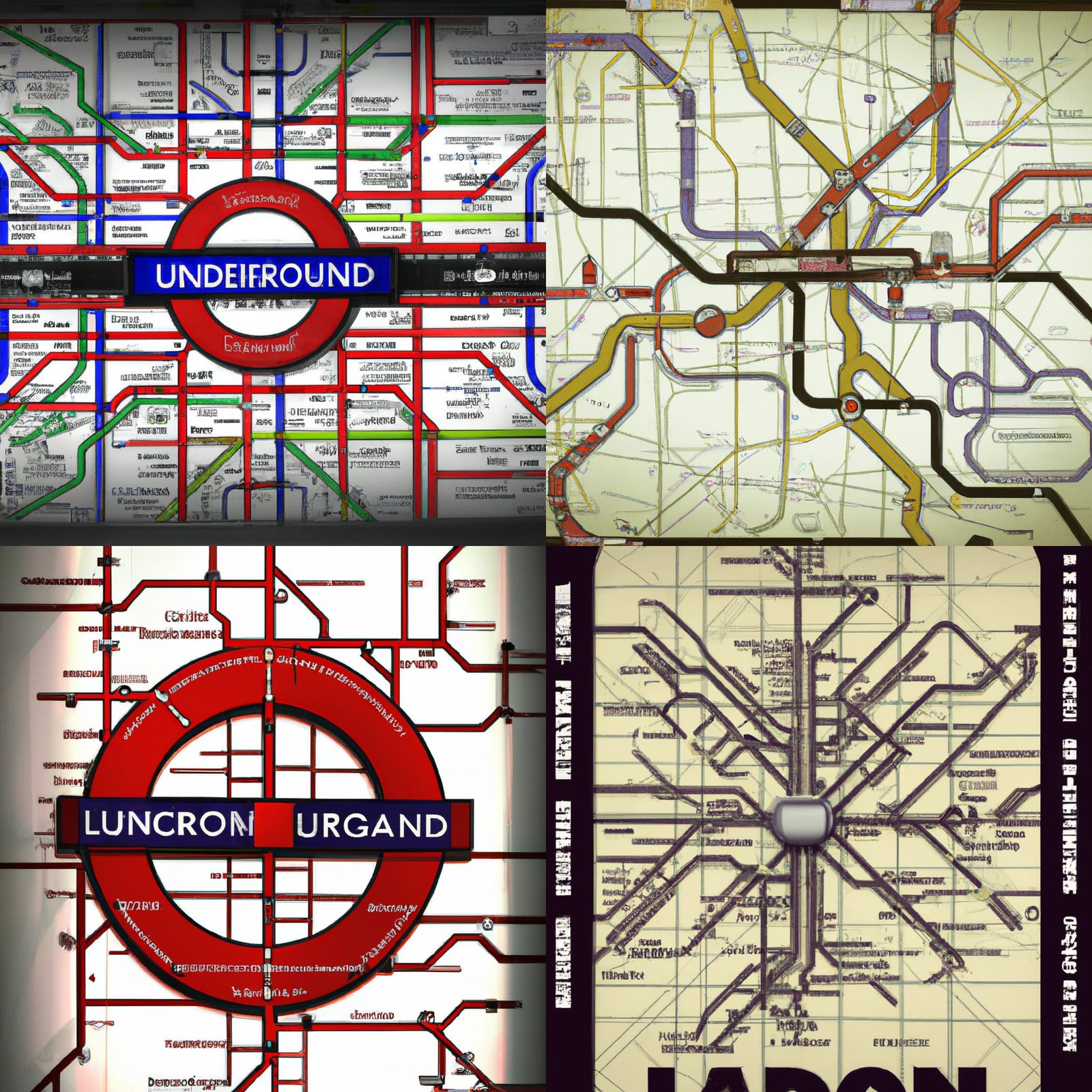 Map of London Underground from an Alternate Reality poster a...