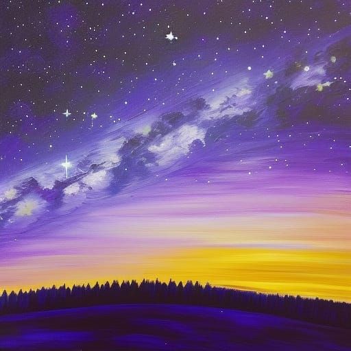 Purple starry night 