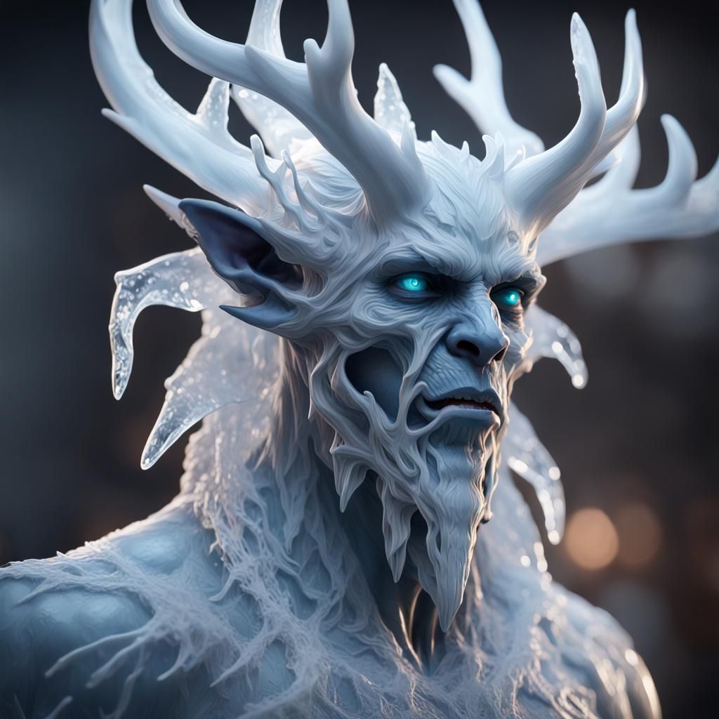 Ice sculpture of Wendigo