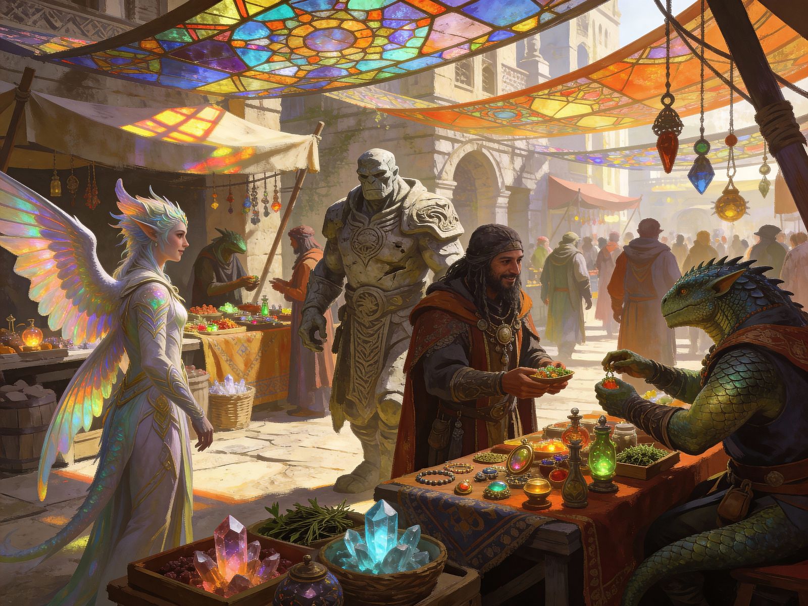 Fantasy Marketplace Harmony 🧚🤝  by @TimanazArt