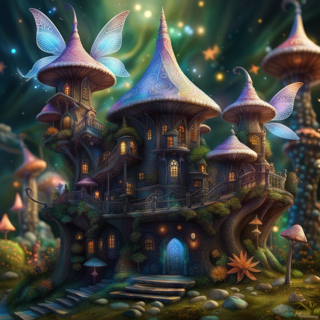 # Faires #fairy village beautiful meticulously intricately detailed ...