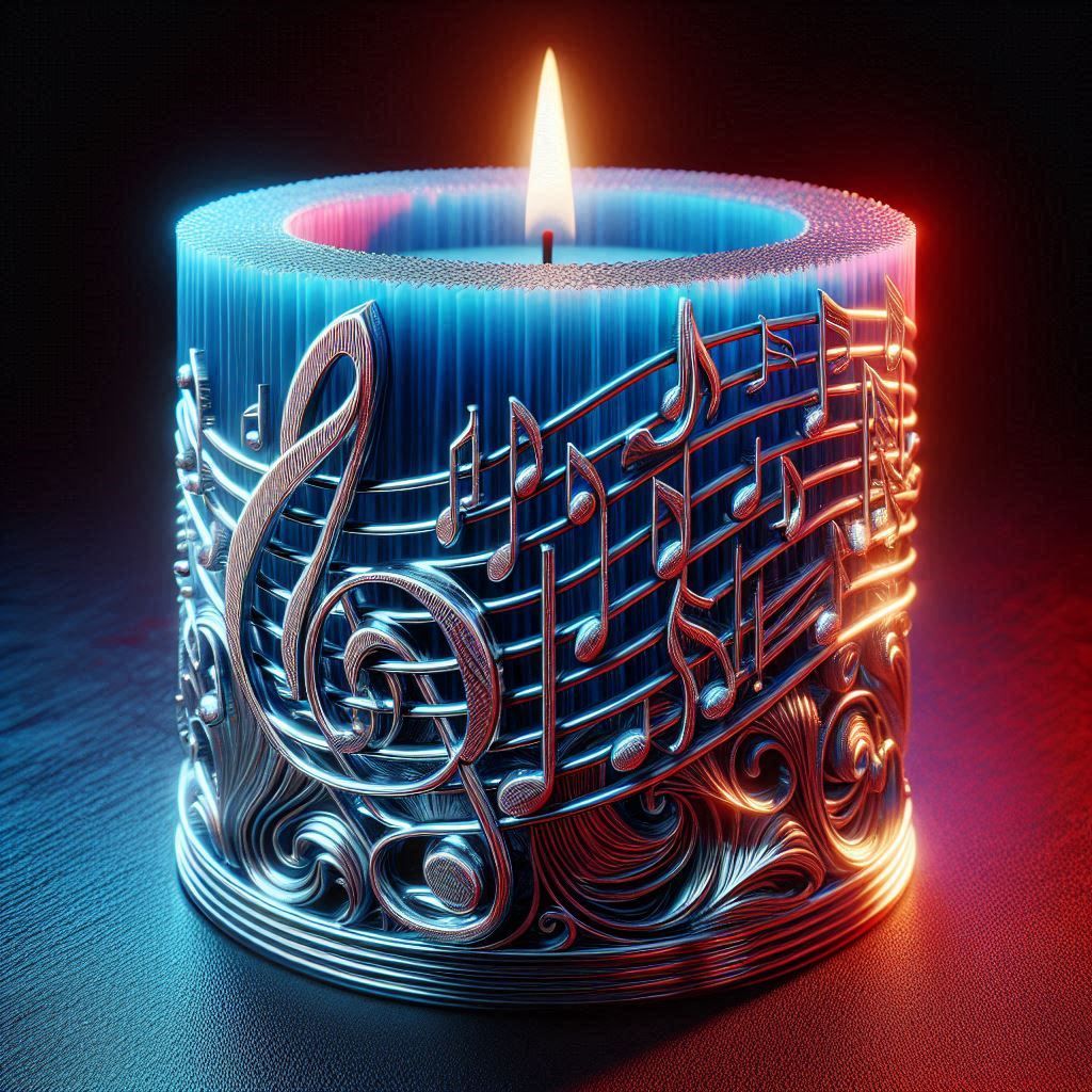 Candles Decorated with Musical Notes