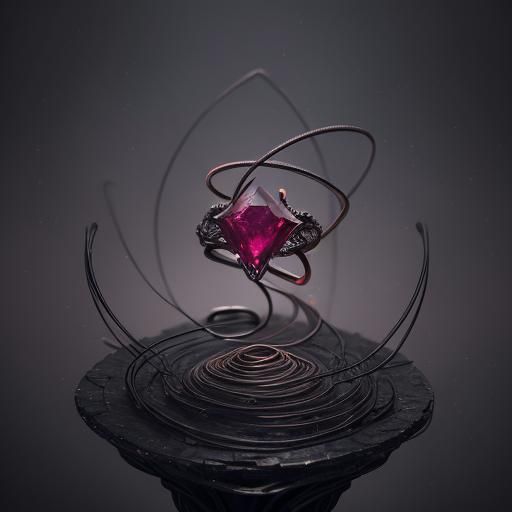 Elegant Ruby Ring on Table, Fantasy Art