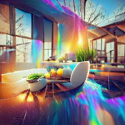hyperrealistic future living room