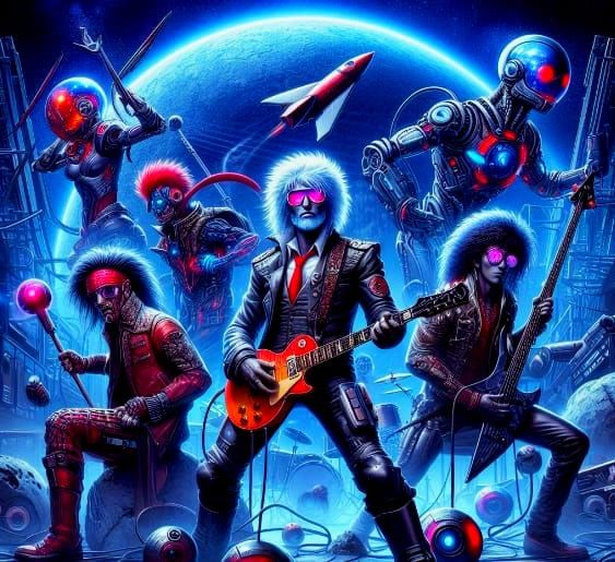 Futuristic Rock and Roll Bands Art By Archangel Tara