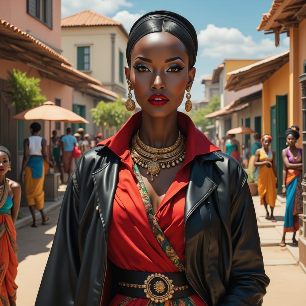 <lora:AfricanWomanFx:1.0>  