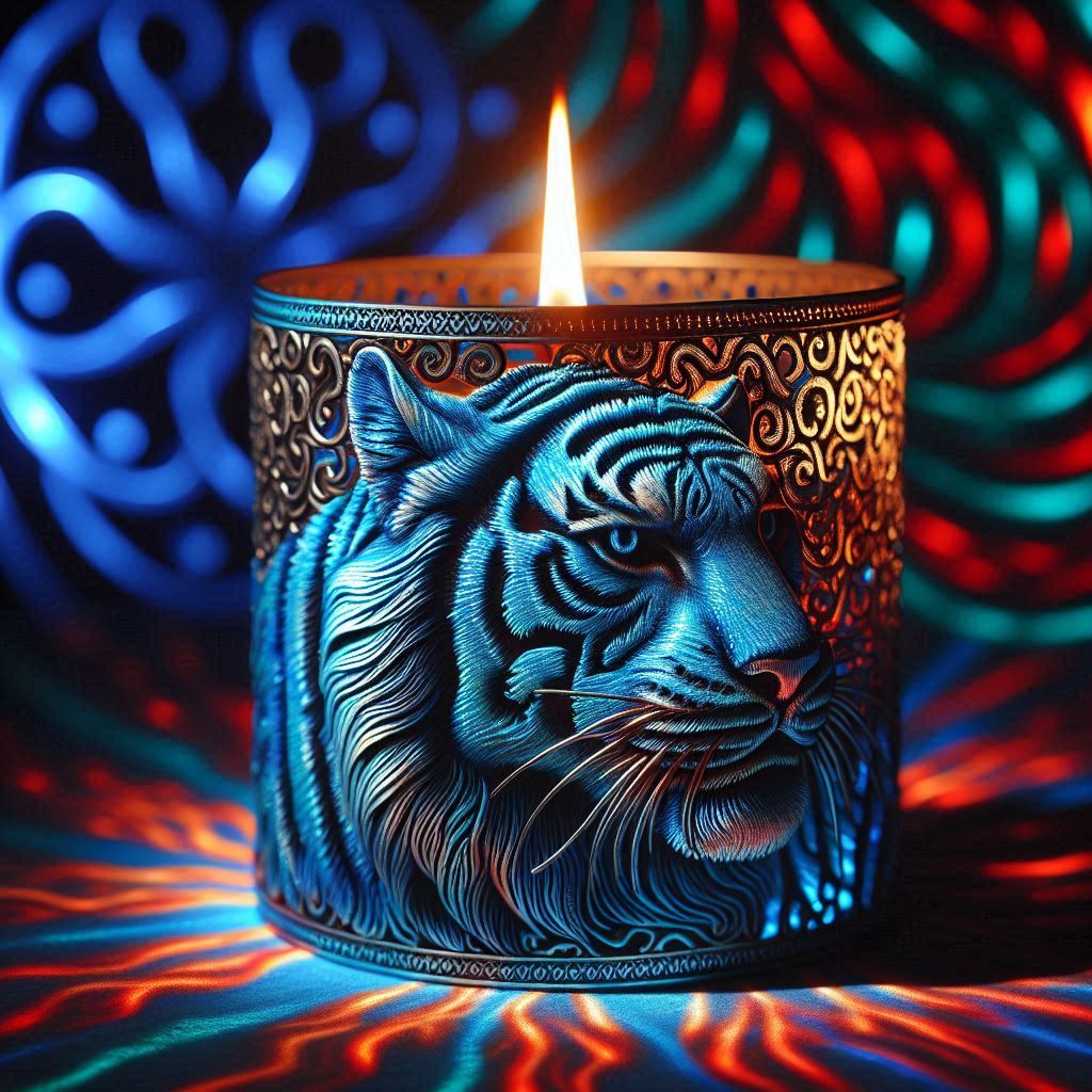 Candles Decorated with Animal Print Tiger 4