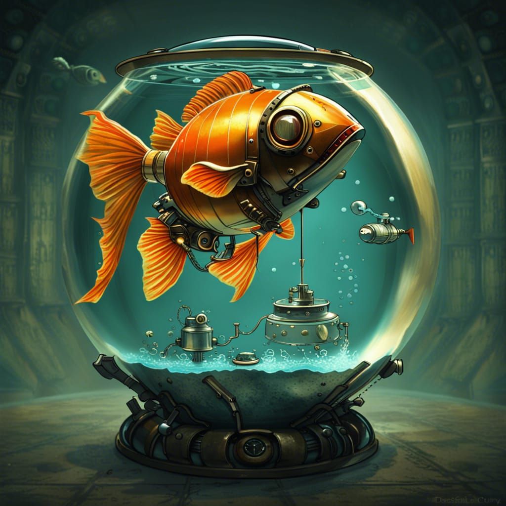 Robotic goldfish   by @imthinkingoutloud