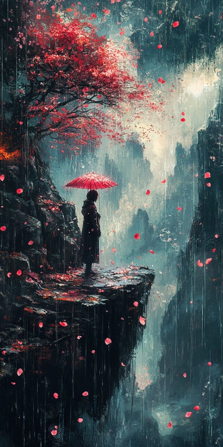 Where Fallen Petals Meet Falling Rain