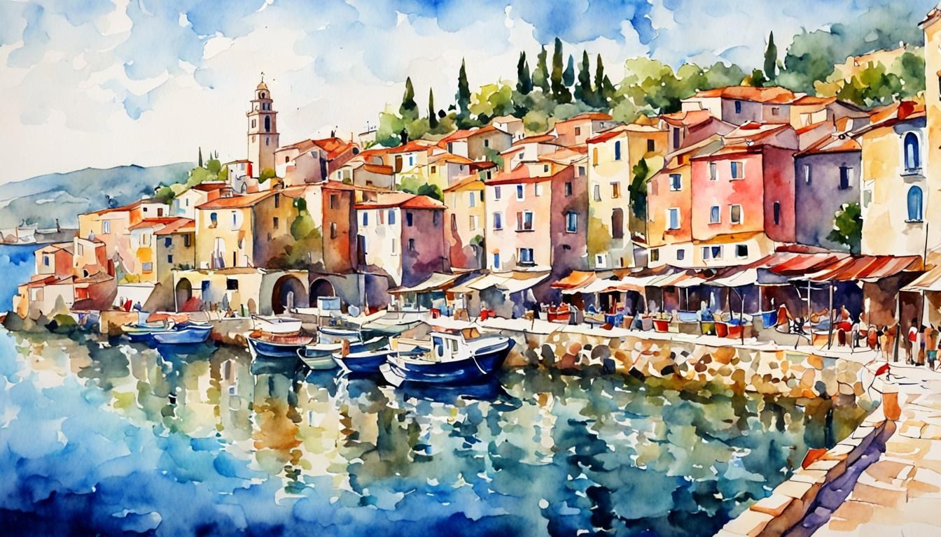  Mediterranean port town in summer  by @quijibo