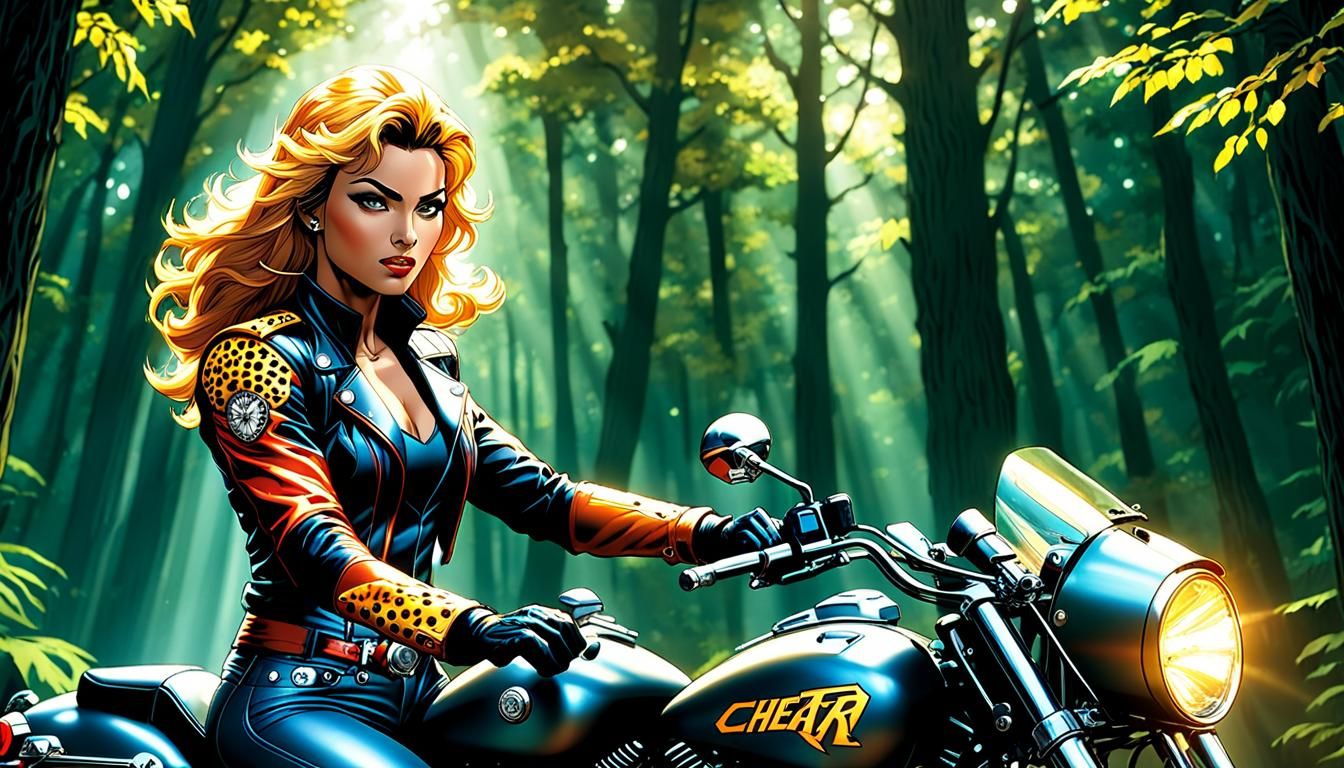 Cheetara as a biker