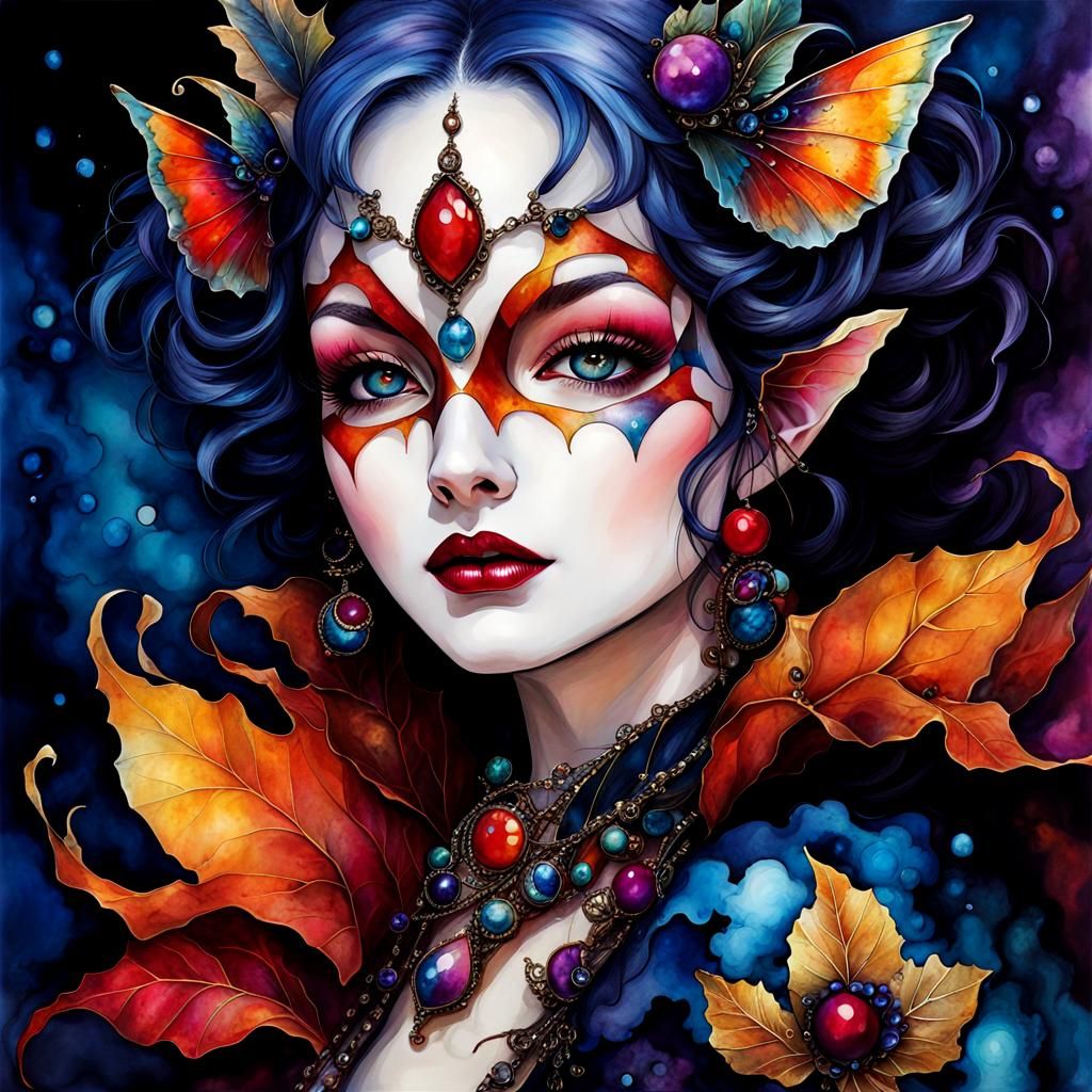 Roaring, Harlequin, alcohol ink, deep saturation, 🧚‍♀️, 🌠,...