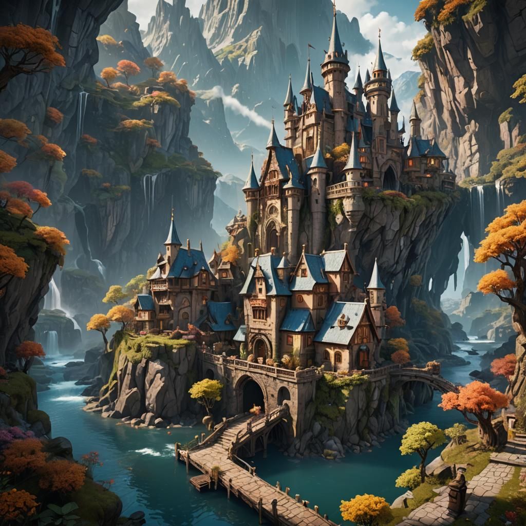 Fantastical Landscape in Detailed Matte Painting Style