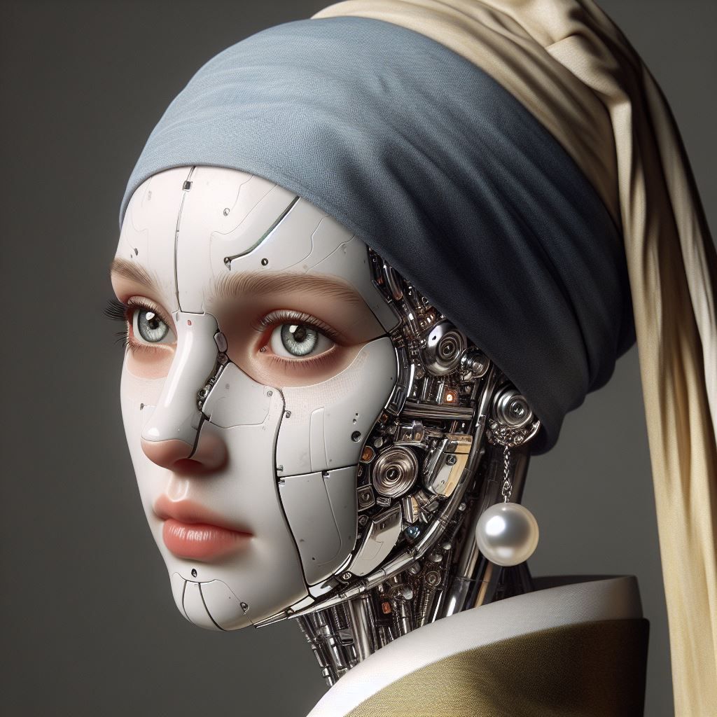 A Pretty Cyborg with a Pearl Earring