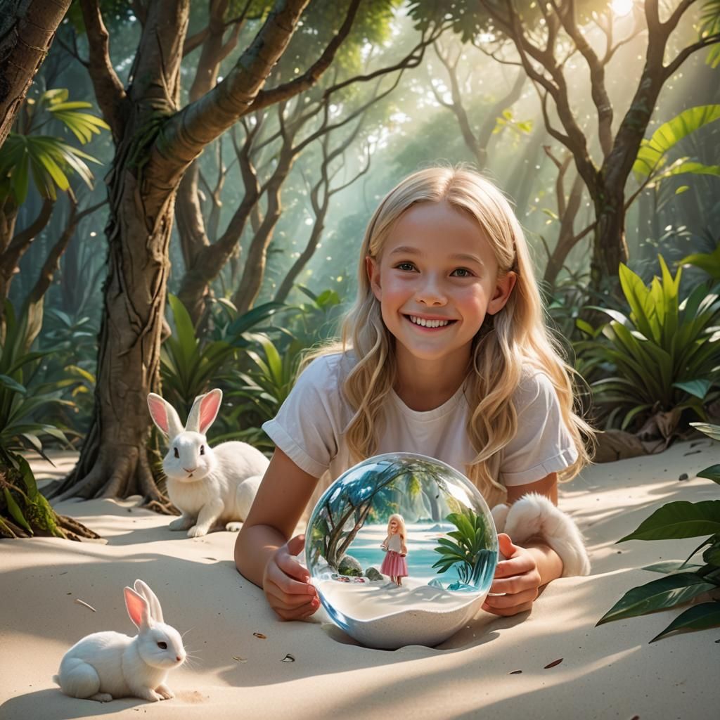 bambina con una sfera.