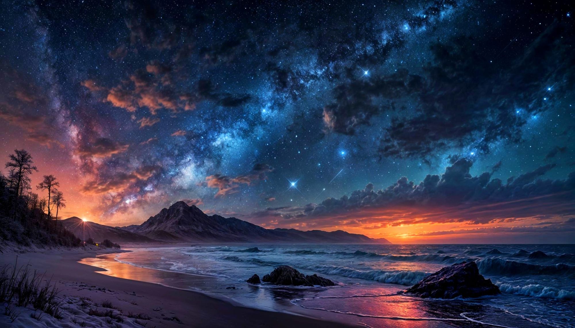 Lighthouse - Starry Sky