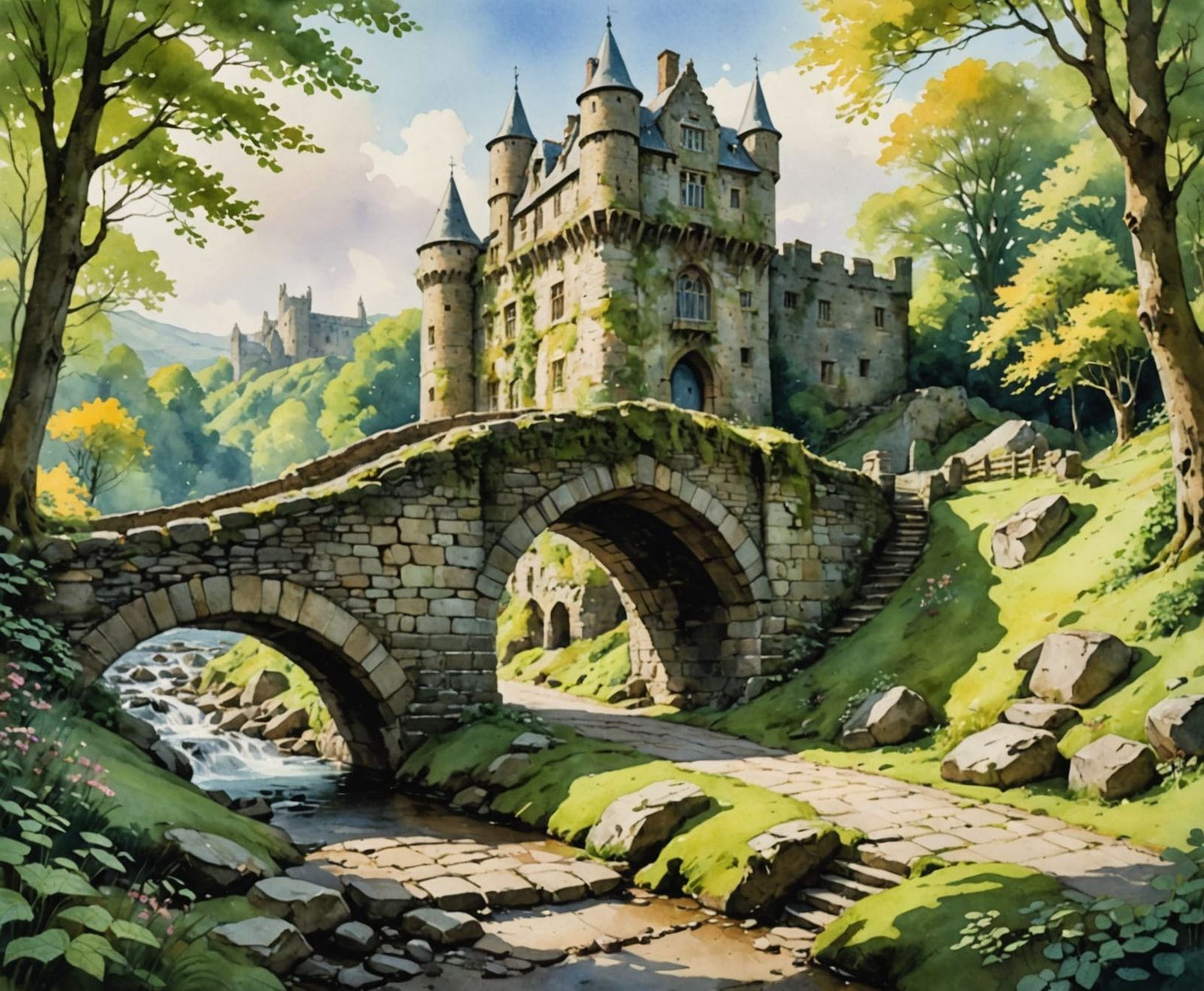 An old stone bridge.  by @Missysmom