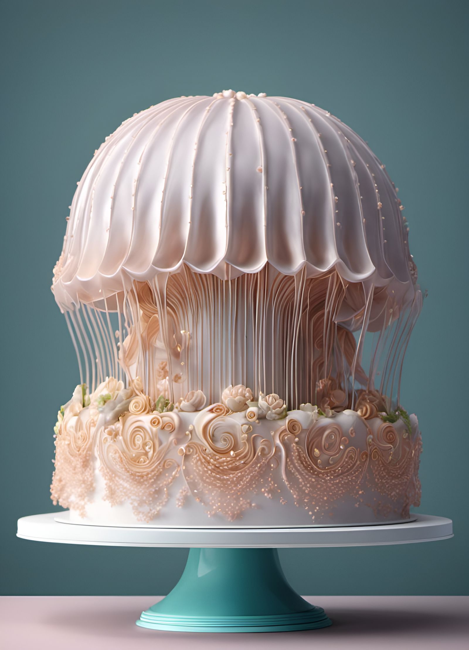 Delicate Jellyfish Inspired Wedding Cake  by @FiyaSwitch