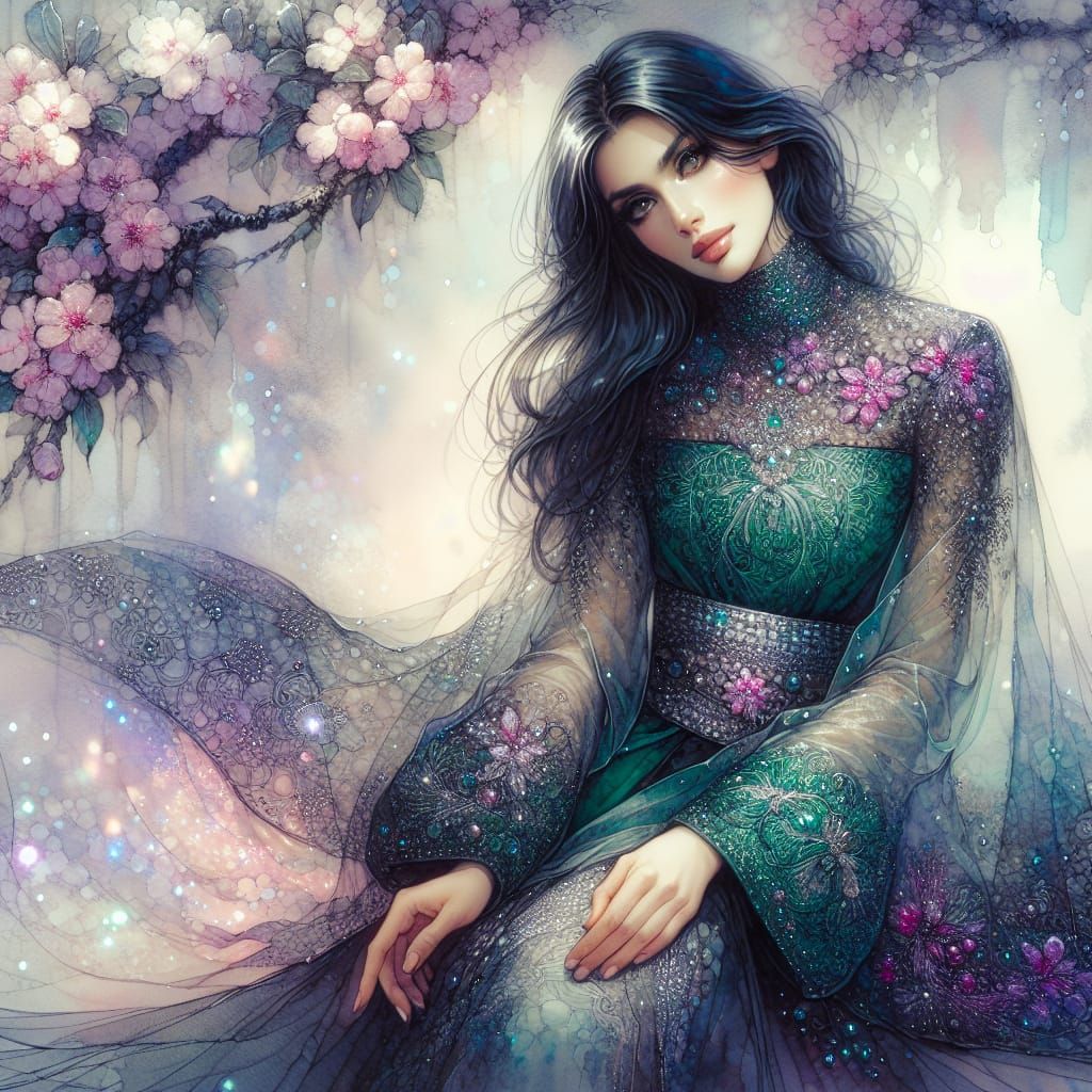 Enchanted Arabian Beauty in Pastel Glow