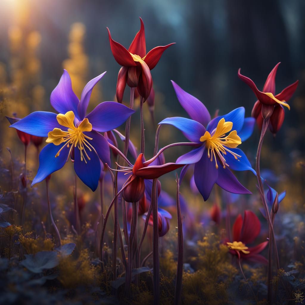 Vibrant Colorado Columbines