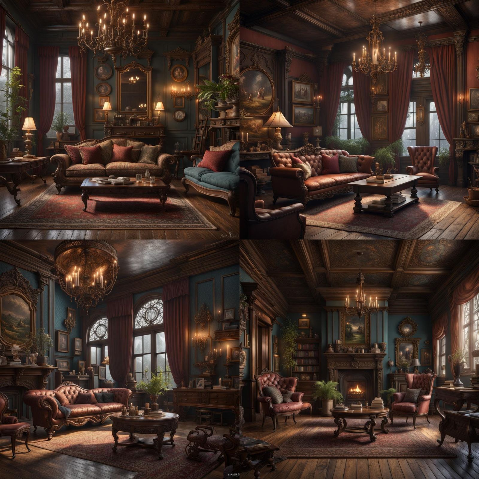 Rustic Victorian living rooms - AI Generated Artwork - NightCafe Creator